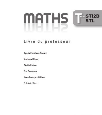 خرید و دانلود نسخه کامل کتاب Mathématiques Term. STI2D/STL – Livre professeur – Ed. 2012