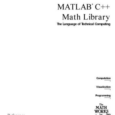 خرید و دانلود نسخه کامل کتاب Matlab C++ Math Library Reference Version 2.1