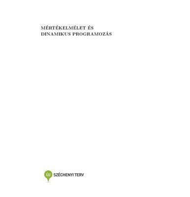 خرید و دانلود نسخه کامل کتاب Mértékelmélet és dinamikus programozás