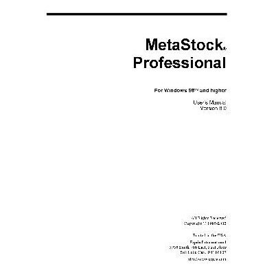 خرید و دانلود نسخه کامل کتاب MetaStock Professional For Windows 98 and higher User’s Manual Version 8.0