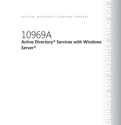 خرید و دانلود نسخه کامل کتاب Microsoft 10969A. Active Directory Services with Windows Server. Trainer Handbook