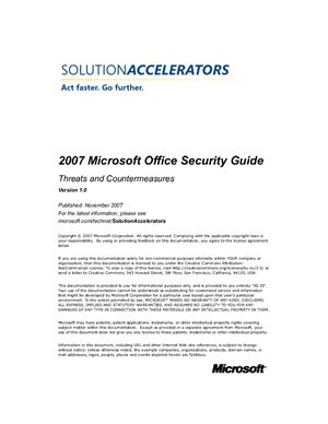 خرید و دانلود نسخه کامل کتاب Microsoft. 2007 Microsoft Office Security Guide: Threats and Countermeasures