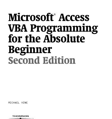 خرید و دانلود نسخه کامل کتاب Microsoft Access VBA Programming for the Absolute Beginner
