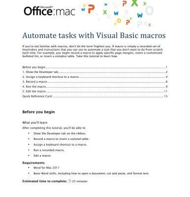 خرید و دانلود نسخه کامل کتاب Microsoft Office for Mac 2011 tutorial: Automate tasks with Visual Basic macros