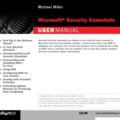 خرید و دانلود نسخه کامل کتاب Microsoft Security Essentials User Manual