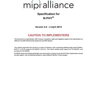 خرید و دانلود نسخه کامل کتاب MIPI Specification for M-PHY Version 2.0