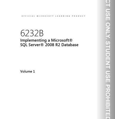 خرید و دانلود نسخه کامل کتاب MOC 6232B DMOC Implementing A Sql Server 2008 R2 Database TrainerHandbook Vol1