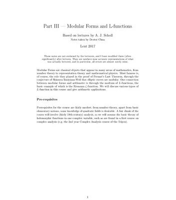 خرید و دانلود نسخه کامل کتاب Modular Forms and L-functions