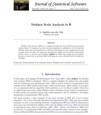 خرید و دانلود نسخه کامل کتاب Mokken Scale Analysis in R + Code