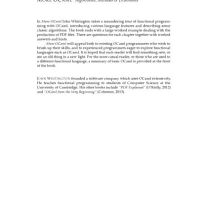 خرید و دانلود نسخه کامل کتاب More OCaml: Algorithms, Methods, and Diversions