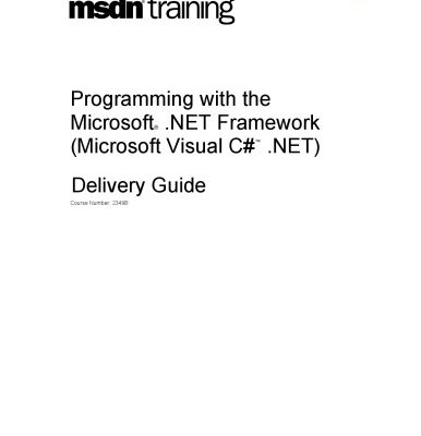خرید و دانلود نسخه کامل کتاب MSDN Training Programming.NET Framework with C#