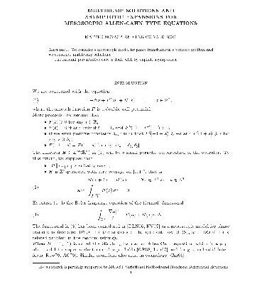 خرید و دانلود نسخه کامل کتاب Multibump solutions and asymptotic expansions for mesoscopic Allen-Cahn type equations