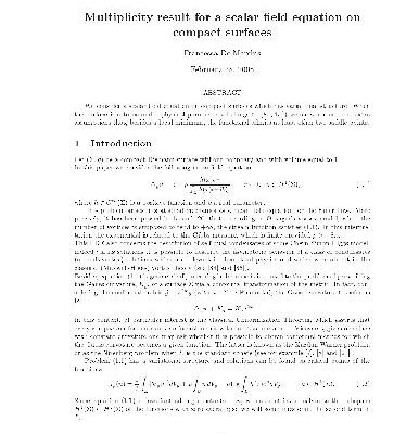خرید و دانلود نسخه کامل کتاب Multiplicity result for a scalar field equation on compact surfaces