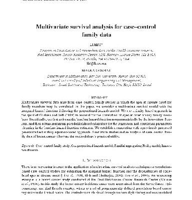 خرید و دانلود نسخه کامل کتاب Multivariate survival analysis for casecontrol family data
