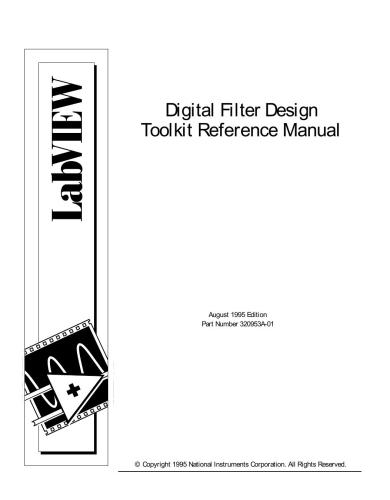 خرید و دانلود نسخه کامل کتاب National Instruments Corporate. Labview: Digital Filter Design. Toolkit Reference Manual