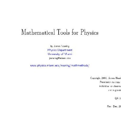خرید و دانلود نسخه کامل کتاب Nearing Mathematical methods (free web version, wide screen