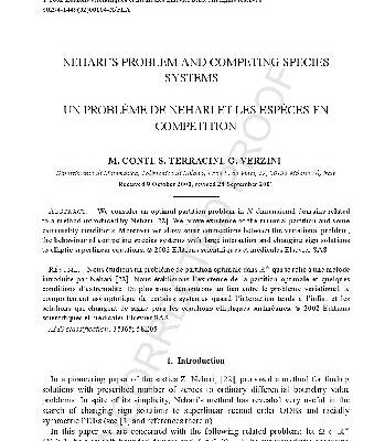 خرید و دانلود نسخه کامل کتاب Neharis problem and competing species systems