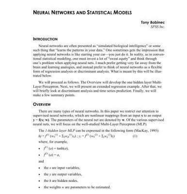 خرید و دانلود نسخه کامل کتاب Neural Networks and Statistical Models
