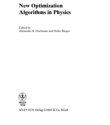 خرید و دانلود نسخه کامل کتاب New Optimization Algorithms in Physics
