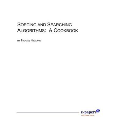 خرید و دانلود نسخه کامل کتاب Niemann Thomas, Sorting and Searching algorithms