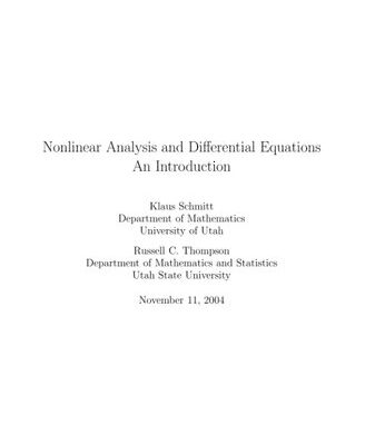 خرید و دانلود نسخه کامل کتاب Nonlinear Analysis and Differential Equations. An Introduction