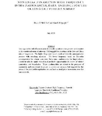 خرید و دانلود نسخه کامل کتاب Nonlinear Dynamics In High Frequency Intra-Day Financial Data