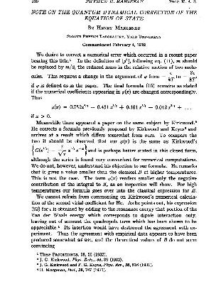 خرید و دانلود نسخه کامل کتاب Note on the Quantum Dynamical Correction of the Equation of State