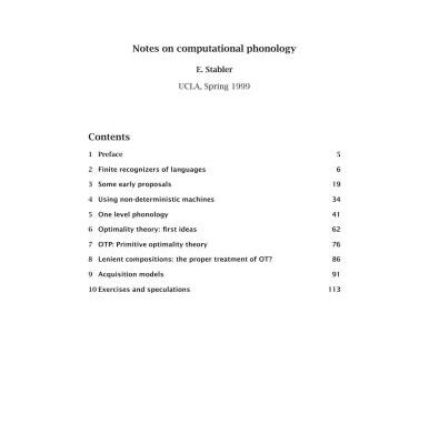 خرید و دانلود نسخه کامل کتاب Notes on Computational Phonology