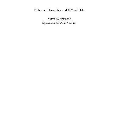 خرید و دانلود نسخه کامل کتاب Notes on geometry and 3-manifolds, with appendices by P.Norbury