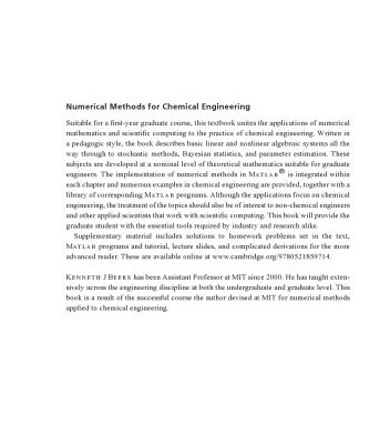 خرید و دانلود نسخه کامل کتاب Numerical Methods for Chemical Engineering: Applications in MATLAB