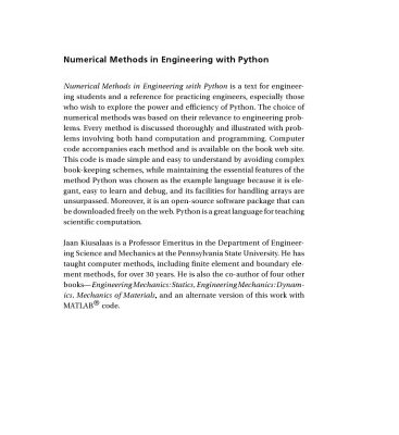 خرید و دانلود نسخه کامل کتاب Numerical methods in engineering with Python