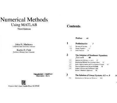 خرید و دانلود نسخه کامل کتاب Numerical Methods Using Matlab (3th Edition)