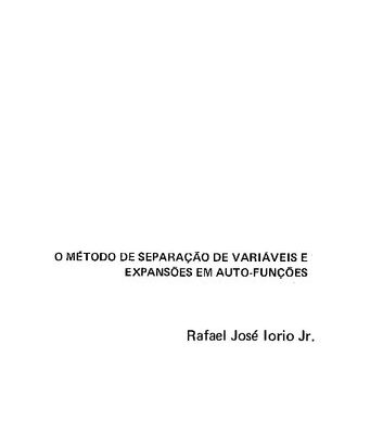 خرید و دانلود نسخه کامل کتاب O Método de Separação de Variáveis e Expansão em Auto-Funções
