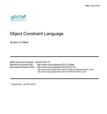 خرید و دانلود نسخه کامل کتاب Object Management Group. UML. Object Constraint Language. Version 2.4 Beta