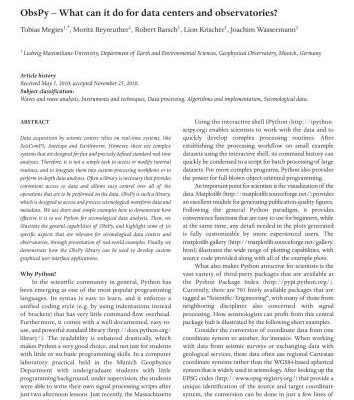 خرید و دانلود نسخه کامل کتاب ObsPy – What can it do for data centers and observatories?