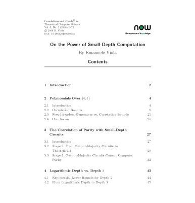 خرید و دانلود نسخه کامل کتاب On the Power of Small-Depth Computation (Foundations and Trends in Theoretical Computer Science)