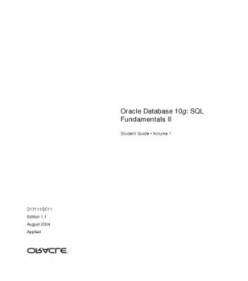 خرید و دانلود نسخه کامل کتاب Oracle 10G – Oracle Database 10G – SQL Fundamentals II – Student Guide
