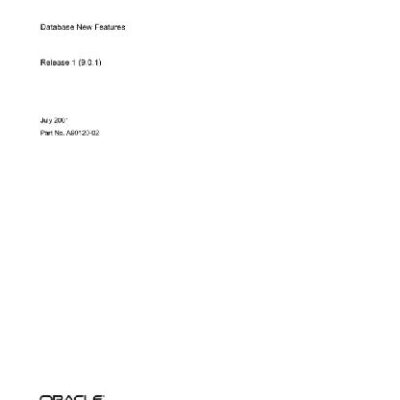 خرید و دانلود نسخه کامل کتاب Oracle 9i Database New Features (Part No A90120-02) (Release 9 0 1)