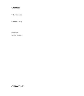 خرید و دانلود نسخه کامل کتاب Oracle 9i Rel 2 SQL Reference