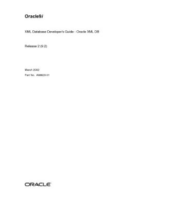 خرید و دانلود نسخه کامل کتاب Oracle 9i Rel 2 XML Database Developers Guide