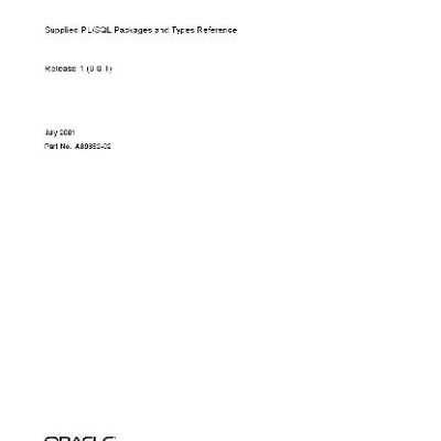 خرید و دانلود نسخه کامل کتاب Oracle 9i. Supplied PL/SQL Packages and Types Reference