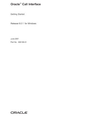 خرید و دانلود نسخه کامل کتاب Oracle Call Interface Getting Started (Part No A90166-01) (Release 9 0 1) (2001)