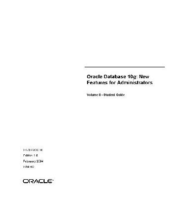 خرید و دانلود نسخه کامل کتاب Oracle Database 10g. New Features for Administrators. Student Guide