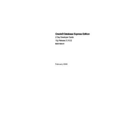 خرید و دانلود نسخه کامل کتاب Oracle Database Express Edition 2 Day Developer Guide 10g Release 2 (10.2)