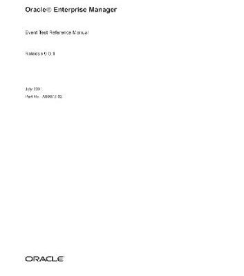 خرید و دانلود نسخه کامل کتاب Oracle Enterprise Manager Event Test Reference Manual (Part No A89872-02) (Release 9 0 1) (2001)