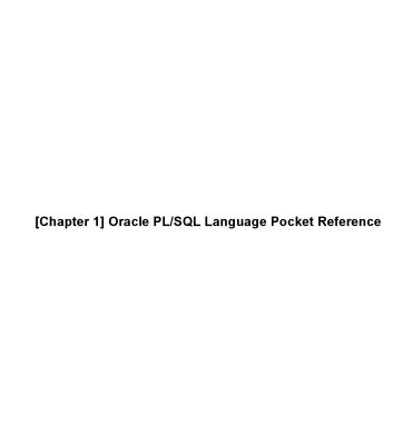 خرید و دانلود نسخه کامل کتاب Oracle PL/SQL Language Pocket Reference