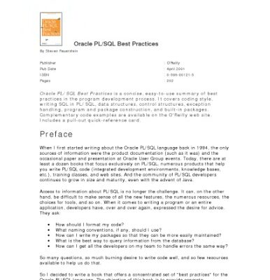 خرید و دانلود نسخه کامل کتاب Oracle PLSQL Best Practices