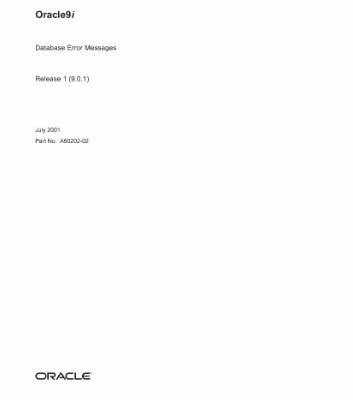 خرید و دانلود نسخه کامل کتاب Oracle9i Database Error Messages (Part No. A90202-02) (Release 9.0.1)