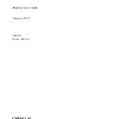 خرید و دانلود نسخه کامل کتاب Oracle9i JPublisher User’s Guide (Part No A90214-01) (Release 9 0 1) (2001)