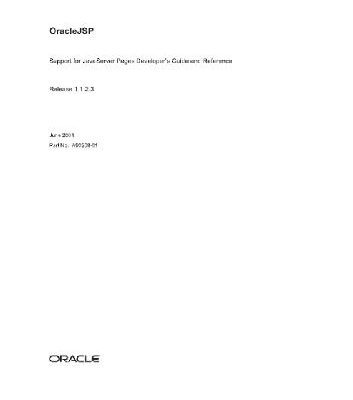 خرید و دانلود نسخه کامل کتاب OracleJSP Support for JavaServer Pages Developer[ap]s Guide and Reference (Part No A90208-01) (2001)(release 1 1 2 3)